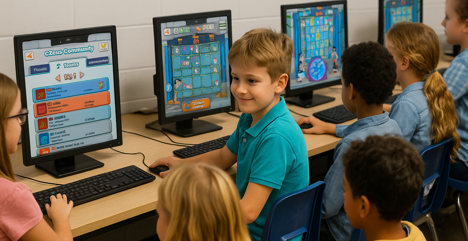 Teacher using cZeus in the classroom